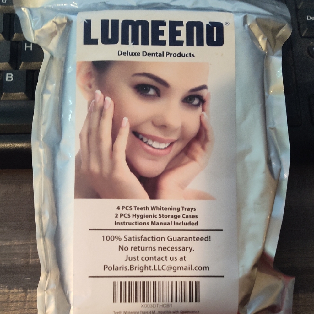 LuMee Blue Dental Tray Storage Case with Clear Whitening Trays